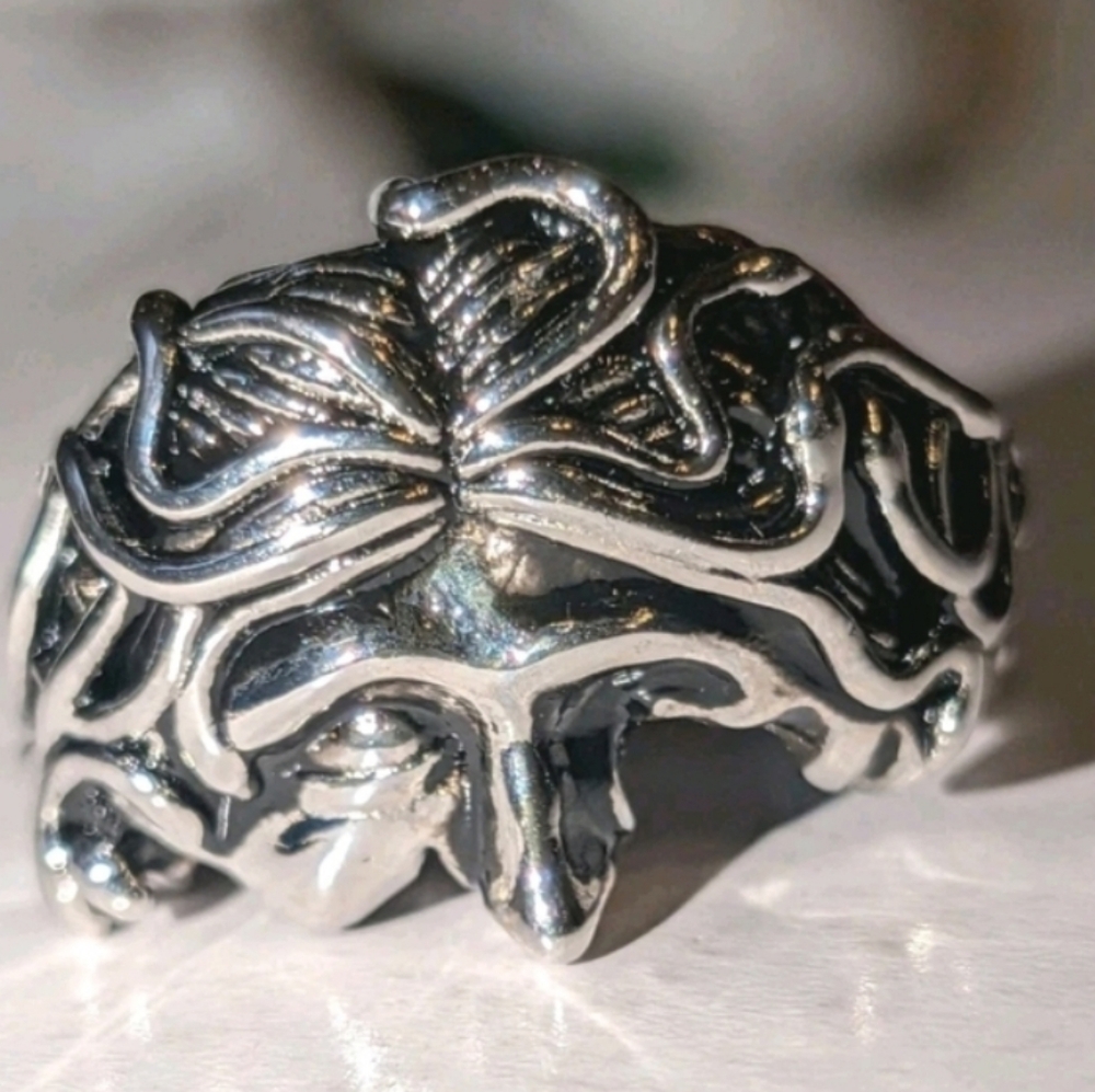 Medusa Gorgon Greek Mythology Goddess Snake 925 Silver Unisex Ring Sz 9